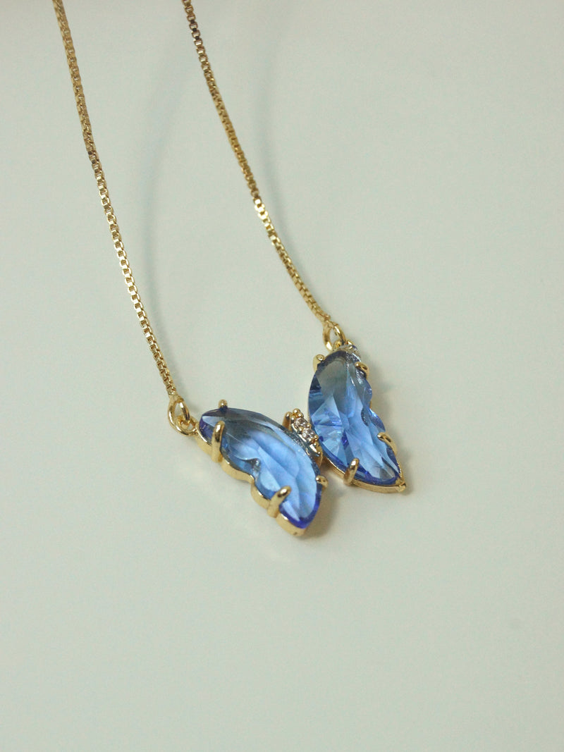 Rose gold Blue Sapphire American diamond necklace|High Quality Cz Diam –  Indian Designs